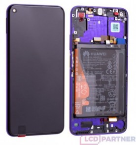 Huawei Nova 5T (YAL-L21) LCD + dotyková deska + rám + malé části fialová - originál
