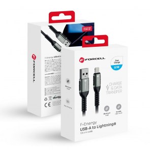  F-ENERGY C257 kabel USB A do Lightning 2,4A 12W Kabel 1,2 m černý