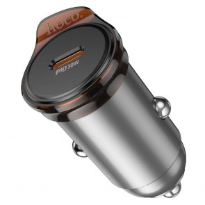 Nabíječka do auta HOCO Type C PD QC 30W NZ16 kovově šedá