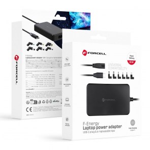  F-ENERGY E856 univerzální nabíječka notebooků 65W (6 adaptérů) - černý