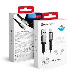  F-ENERGY C257 kabel USB A na Lightning 2,4A 12W Cafule 0,5 m černý