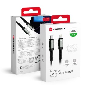  F-ENERGY C259 kabel Type C to Lightning PD 3A 27W Cafule 0,5 m černý