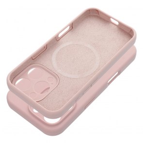 Pouzdro SILICONE 2mm pro IPHONE 15 Pro kompatibilní s MagSafe pískově růžové