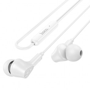 Drátová sluchátka HOCO Jack 3,5 mm s mikrofonem M102 bílá