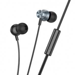 Drátová sluchátka HOCO Jack 3,5 mm s mikrofonem M110 kovově šedá