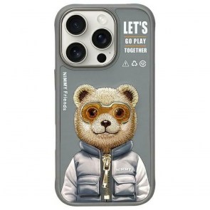NIMMY pouzdro COOL&CUTE 2.0 Bear pro IPHONE 16 Pro šedé