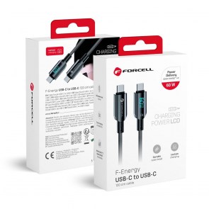  F-ENERGY C274 kabel Type C na Type C QC4.0 PD 3A 60W Digital 1,2 m černý