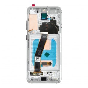 LCD displej pro SAMSUNG S20 4G White SOFT OLED s rámečkem
