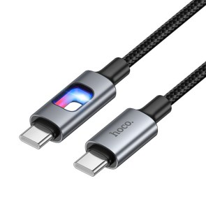 LED kabel USB C na USB C Hoco 3A 60W 1,2 m U144 černý