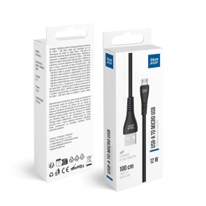 Kabel USB A na Micro USB Blue Star 2A 12W 1 m PJ-DG3-A černý