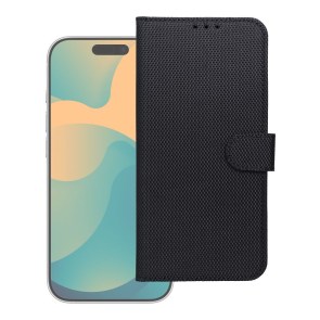 Flipové pouzdro pro Motorola G17 4Card RFID proti krádeži z technické tkaniny, černé