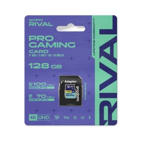 Paměťová karta GOODRAM RIVAL microSD 128 GB, 100 MB/s, třída 10, UHS-I, V30, s adaptérem na SD