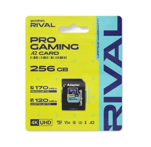 Paměťová karta GOODRAM RIVAL microSD 256 GB, 100 MB/s, třída 10, UHS-I, V30, A2, s adaptérem na SD