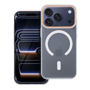 Průhledné pouzdro pro iPhone 17 Pro / 18 Pro Go Orange kompatibilní s MagSafe