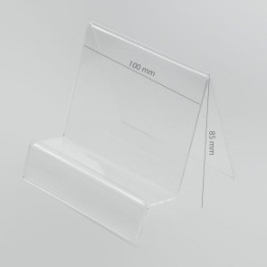 Plexi vertikální držák s místem pro cenu (navi/tablet)