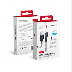  Carbon kabel USB to iPhone Lightning 8-pin 2,4A CB-01A černý 1 metr