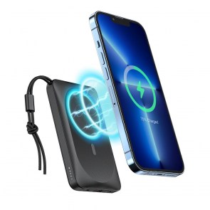 Power banka VEGER MagOn s podporou bezdrátového nabíjení MagSafe 15W - 10 000mAh PD22,5W černá