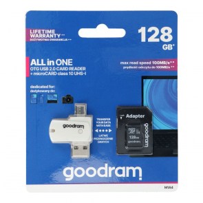 GOODRAM ALL IN ONE M1A4 - čtečka karet se zásuvkou USB/micro USB + karta micro SD 128GB