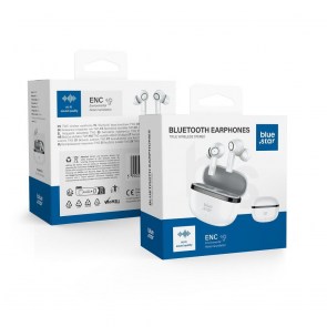 BLUE STAR bezdrátová sluchátka bluetooth TWS ENC AC20C bílá