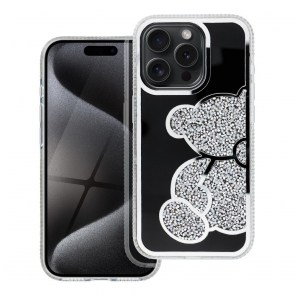 Pouzdro TEDDY BEAR pro IPHONE 16 Pro stříbrné