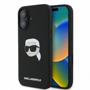 KARL LAGERFELD pouzdro pro IPHONE 16 kompatibilní s MagSafe KLHMP16SSKHPPLK (Sil KL Head Print) černé